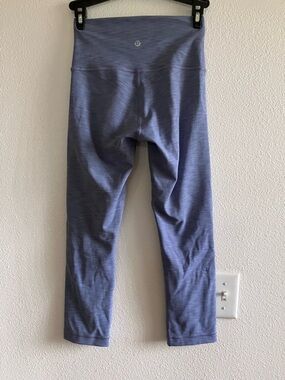 Lululemon Wunder Train Crop 21" Heathered Peri Purple Leggings sz 4 EUC